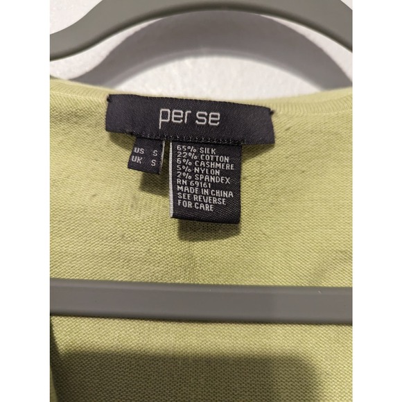 Per Se Silk Green Button Down Cardigan Long Sleeve Sweater - Picture 4 of 4